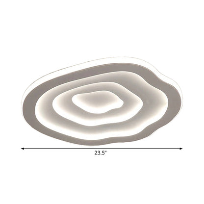 Ripple Acrylic Ceiling Lamp Simplicity 16"/19.5"/23.5" Wide LED White Flushmount in Warm/White Light Clearhalo 'Ceiling Lights' 'Close To Ceiling Lights' 'Close to ceiling' 'Flush mount' Lighting' 214194