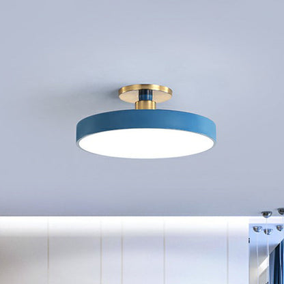 Round Flush Mount Light Nordic Style Acrylic Bedroom LED Semi Flush Ceiling Light Clearhalo 'Ceiling Lights' 'Close To Ceiling Lights' 'Close to ceiling' 'Semi-flushmount' Lighting' 2162166