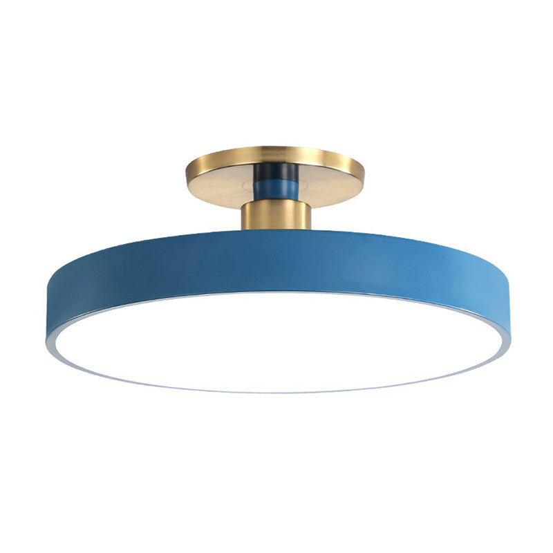 Round Flush Mount Light Nordic Style Acrylic Bedroom LED Semi Flush Ceiling Light Clearhalo 'Ceiling Lights' 'Close To Ceiling Lights' 'Close to ceiling' 'Semi-flushmount' Lighting' 2162167