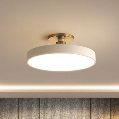 Round Flush Mount Light Nordic Style Acrylic Bedroom LED Semi Flush Ceiling Light White Clearhalo 'Ceiling Lights' 'Close To Ceiling Lights' 'Close to ceiling' 'Semi-flushmount' Lighting' 2162168