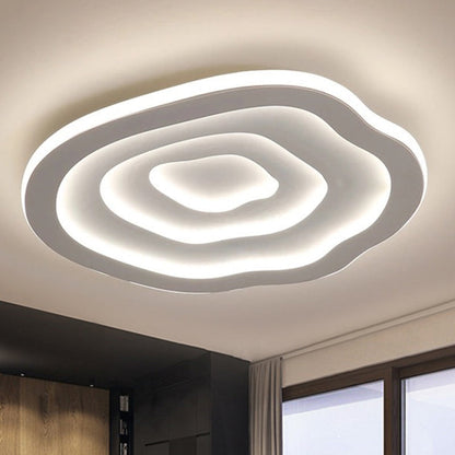 Ripple Acrylic Ceiling Lamp Simplicity 16"/19.5"/23.5" Wide LED White Flushmount in Warm/White Light White White Clearhalo 'Ceiling Lights' 'Close To Ceiling Lights' 'Close to ceiling' 'Flush mount' Lighting' 245561