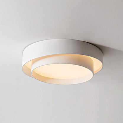 White Metal Circular Flush mount Ceiling Lamp Nordic Style LED Flush Mount Lighting for Bedroom White 23.5" Clearhalo 'Ceiling Lights' 'Close To Ceiling Lights' 'Lighting' 2609759