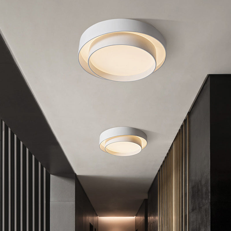 White Metal Circular Flush mount Ceiling Lamp Nordic Style LED Flush Mount Lighting for Bedroom Clearhalo 'Ceiling Lights' 'Close To Ceiling Lights' 'Lighting' 2609760