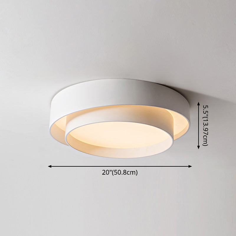 White Metal Circular Flush mount Ceiling Lamp Nordic Style LED Flush Mount Lighting for Bedroom Clearhalo 'Ceiling Lights' 'Close To Ceiling Lights' 'Lighting' 2609764