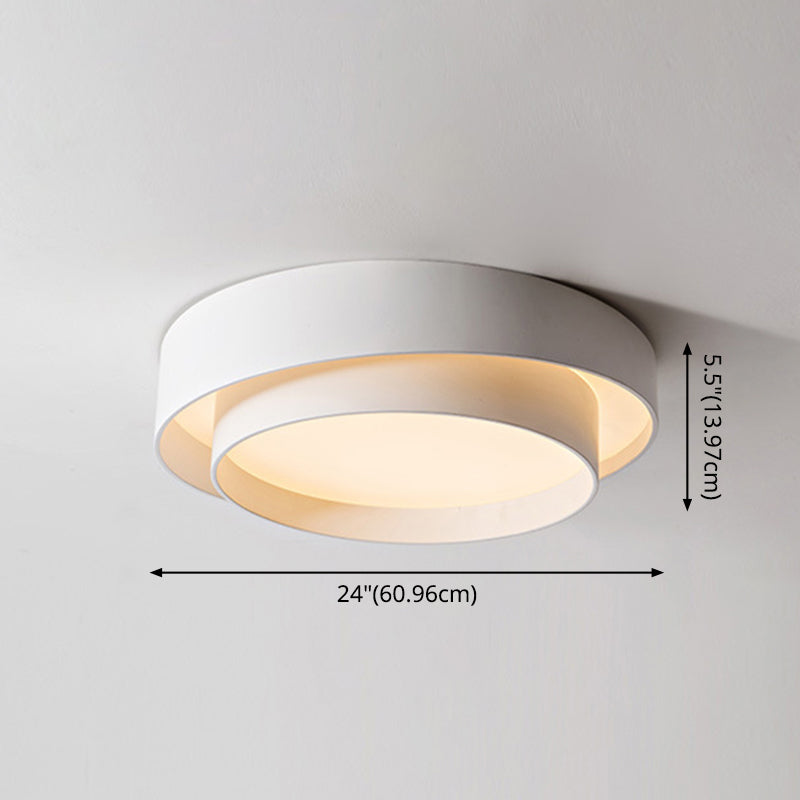 White Metal Circular Flush mount Ceiling Lamp Nordic Style LED Flush Mount Lighting for Bedroom Clearhalo 'Ceiling Lights' 'Close To Ceiling Lights' 'Lighting' 2609765